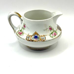 Nippon Vintage Floral Hand-Painted Porcelain Creamer